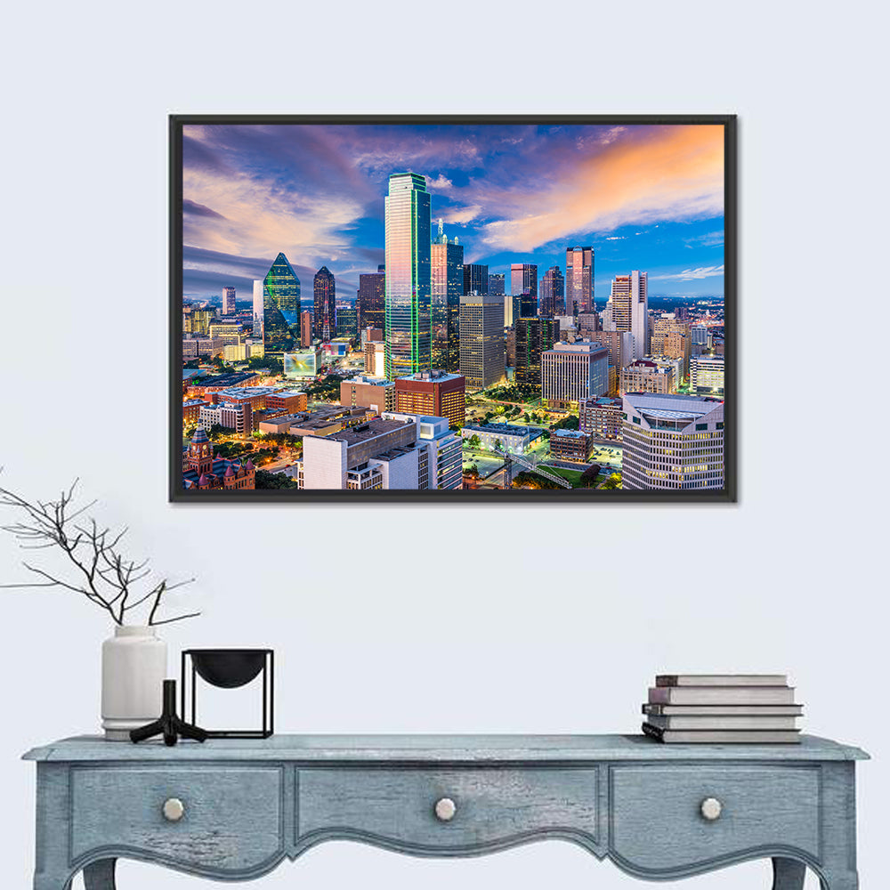 Dallas Twilight Skyline Wall Art