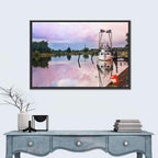 White Shrimp Boat on Louisiana Bayou Wall Art