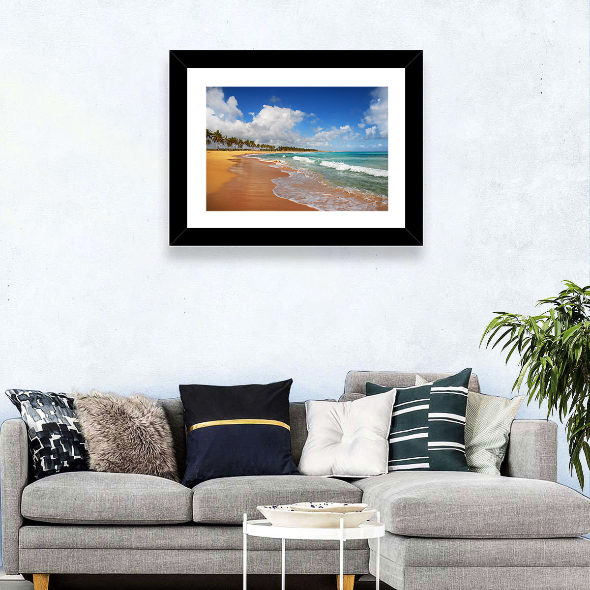 Palm Lined Tropical Coast Wall Art
