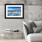 Cracked Ice Lake with Snowy Pines Wall Art