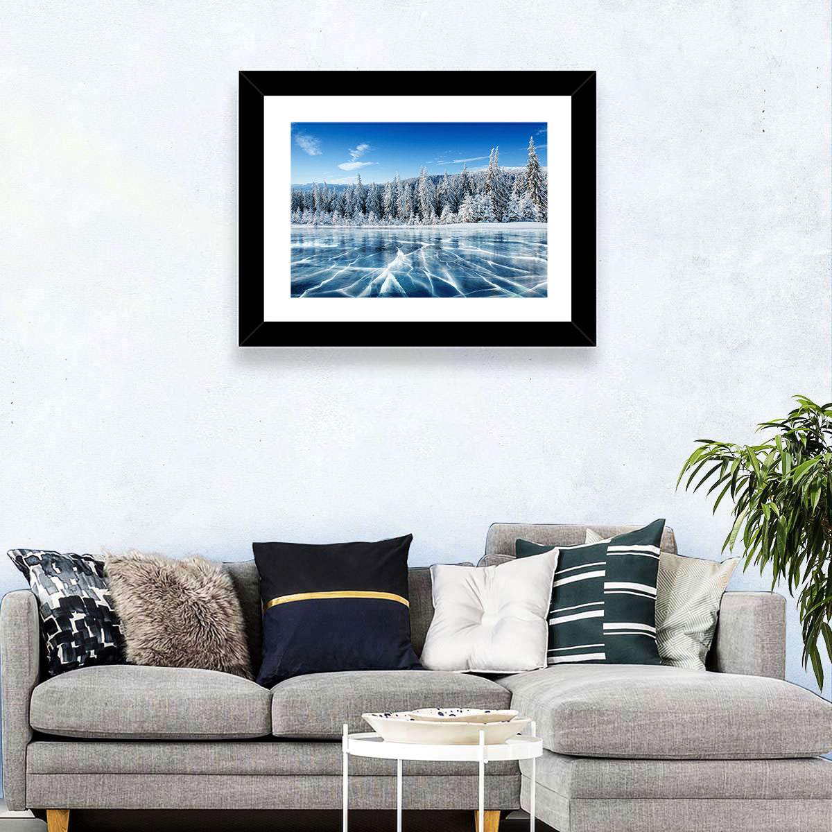 Frozen Pines Lake Wall Art