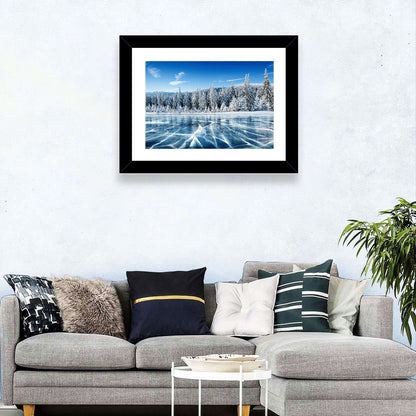Frozen Pines Lake Wall Art