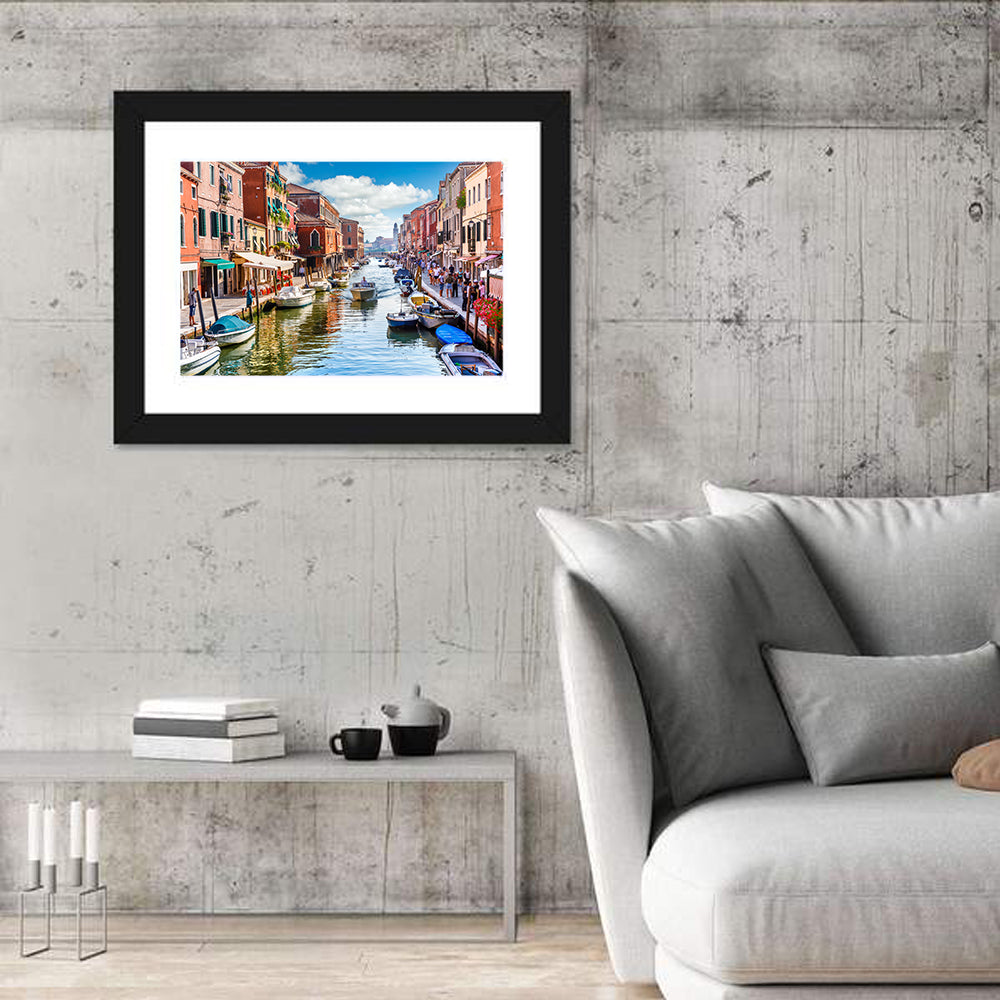 Sunlit Burano Canal, Venice Wall Art