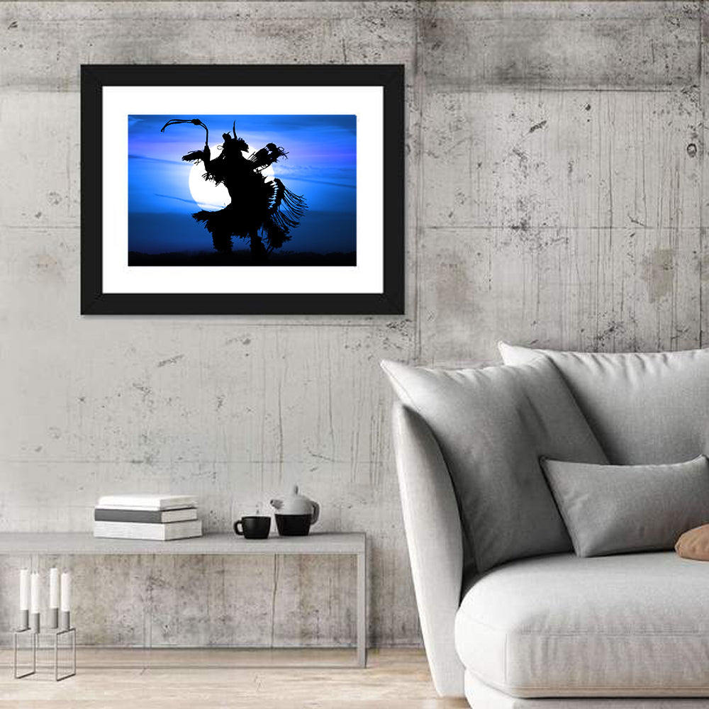 Moonlit Pow Wow Dancer Wall Art