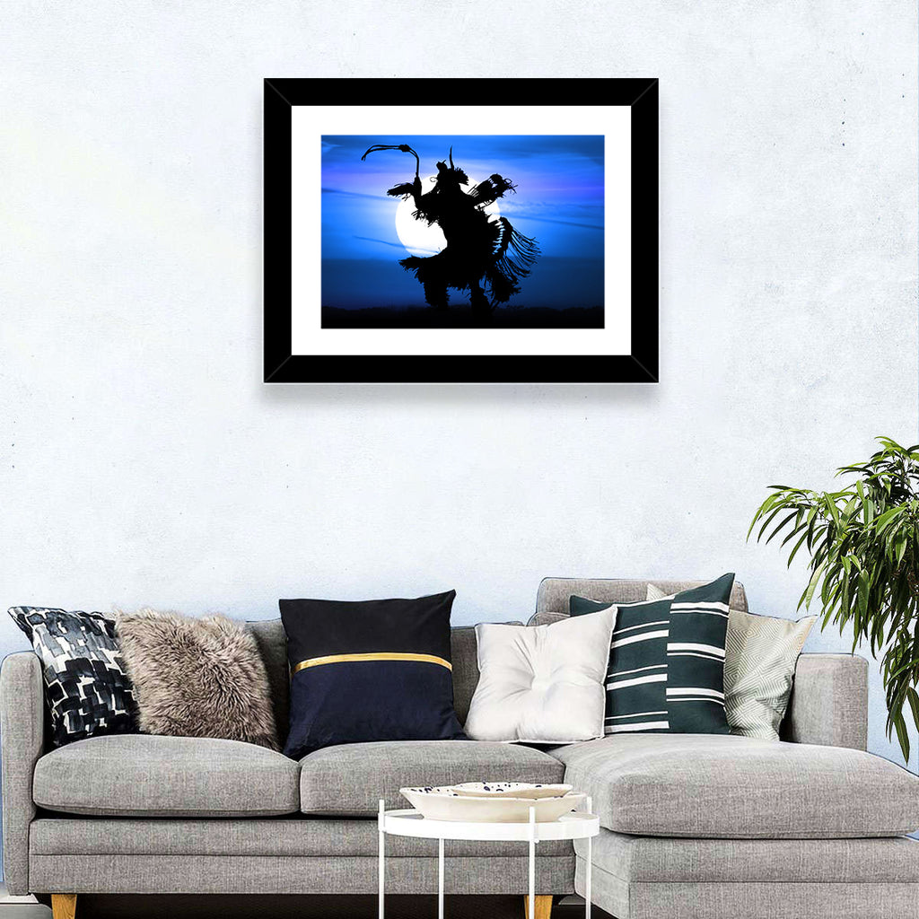 Moonlit Pow Wow Dancer Wall Art