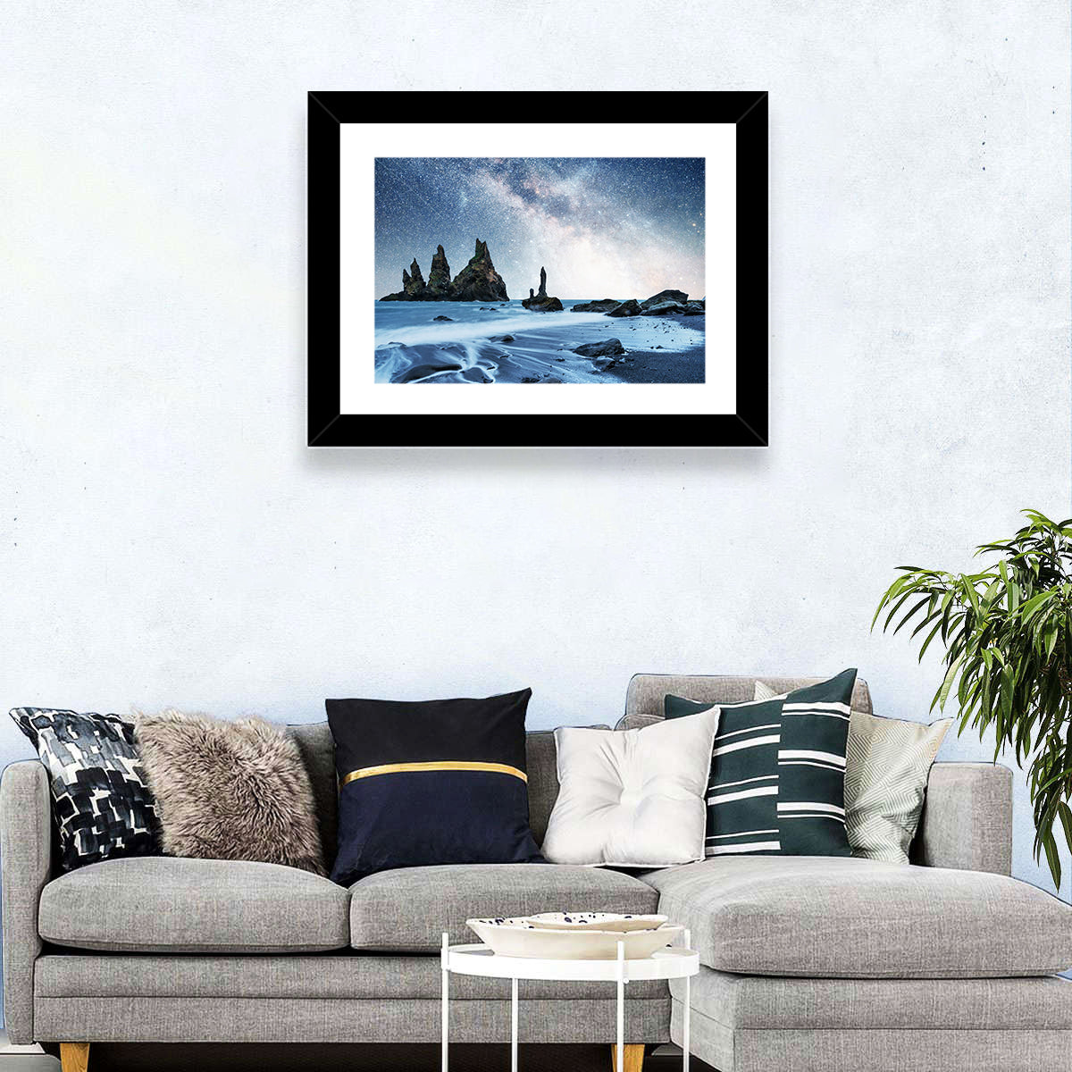 Reynisdrangar Sea Stacks Night Wall Art