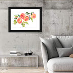 Watercolor Peach Branch Wall Art