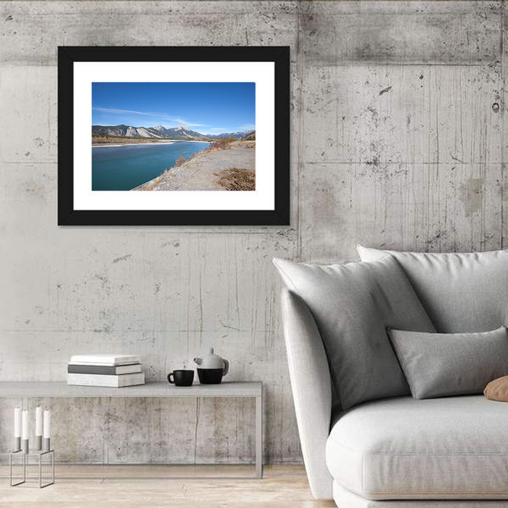Mount Aeolus Over Athabasca Riverbank Wall Art