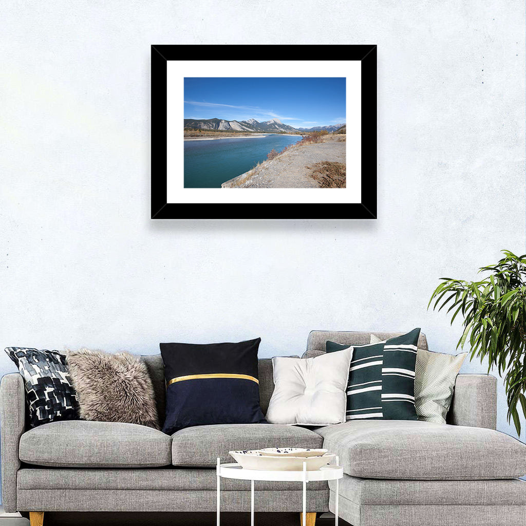 Mount Aeolus Over Athabasca Riverbank Wall Art