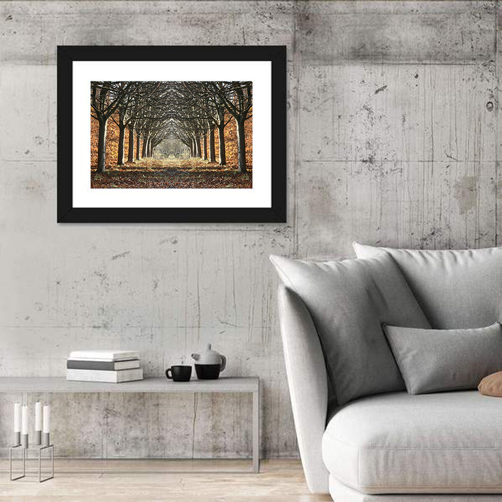 Danish Autumn Tree-lined Path Wall Art