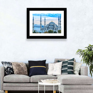 Cloudy Blue Mosque Wall Art