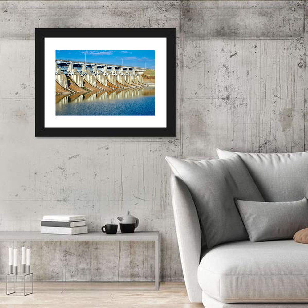 Lavon Dam Spillways Wall Art in a room, landscape