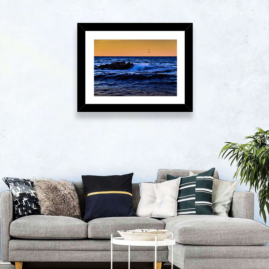 Marmara Sea Waves at Sunset Wall Art