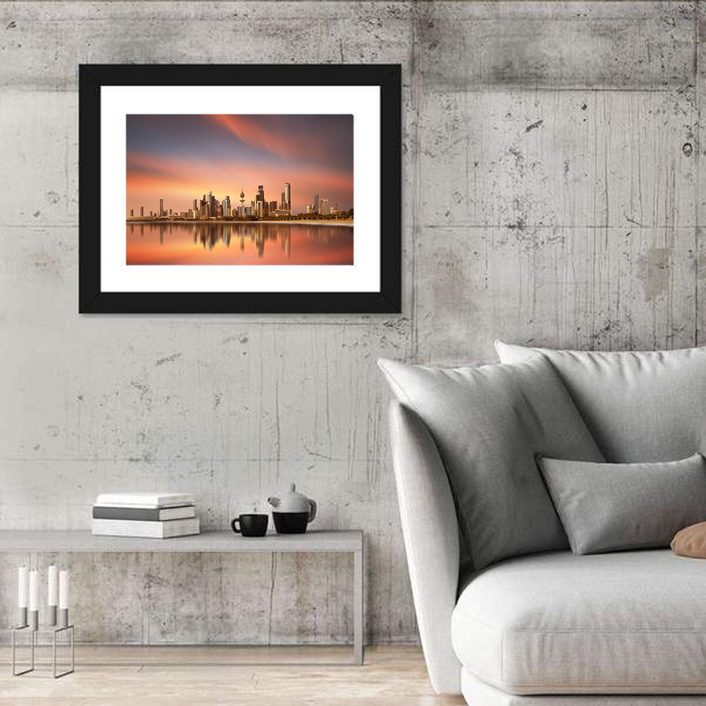 Kuwait City Skyline at Sunset Wall Art