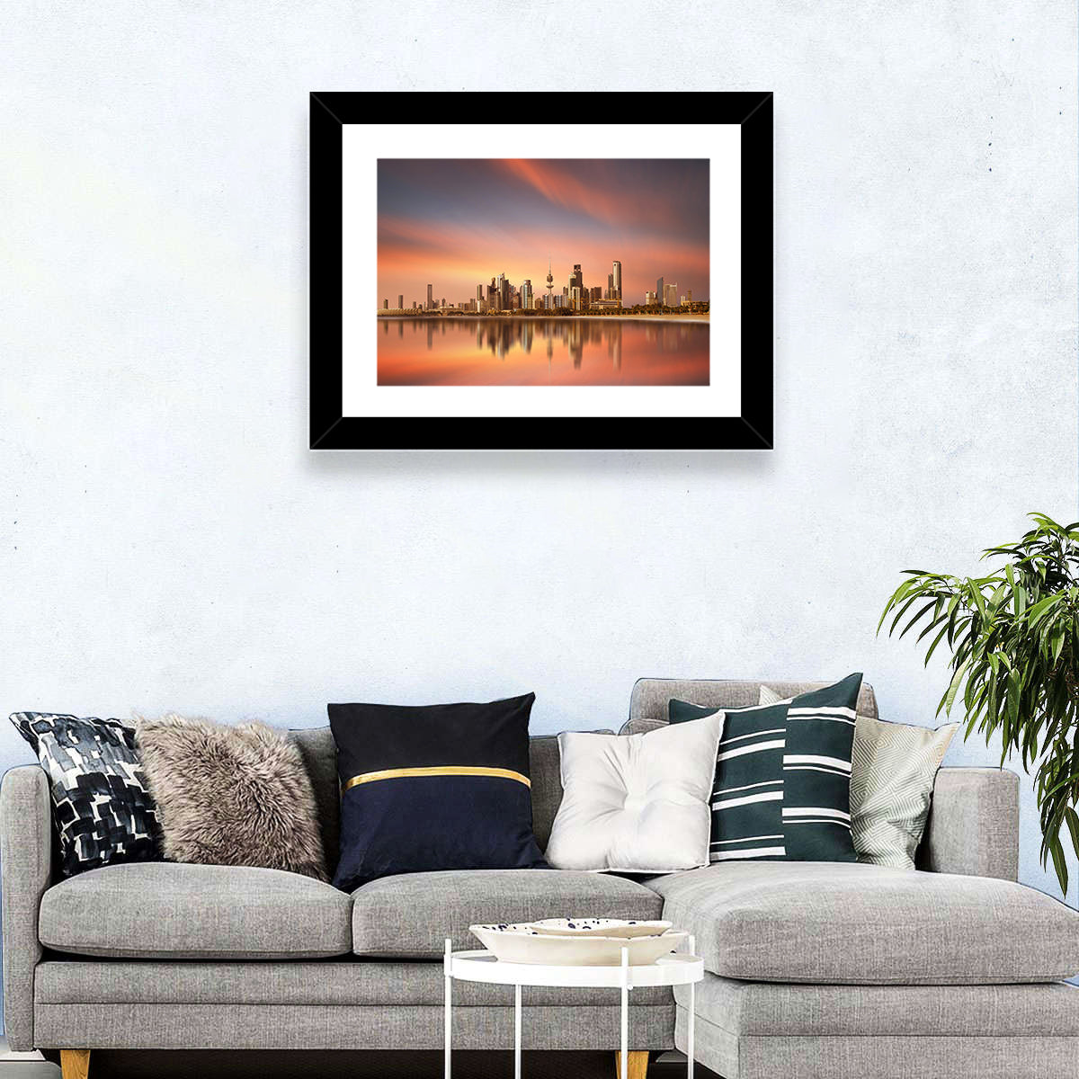 Kuwait City Skyline at Sunset Wall Art