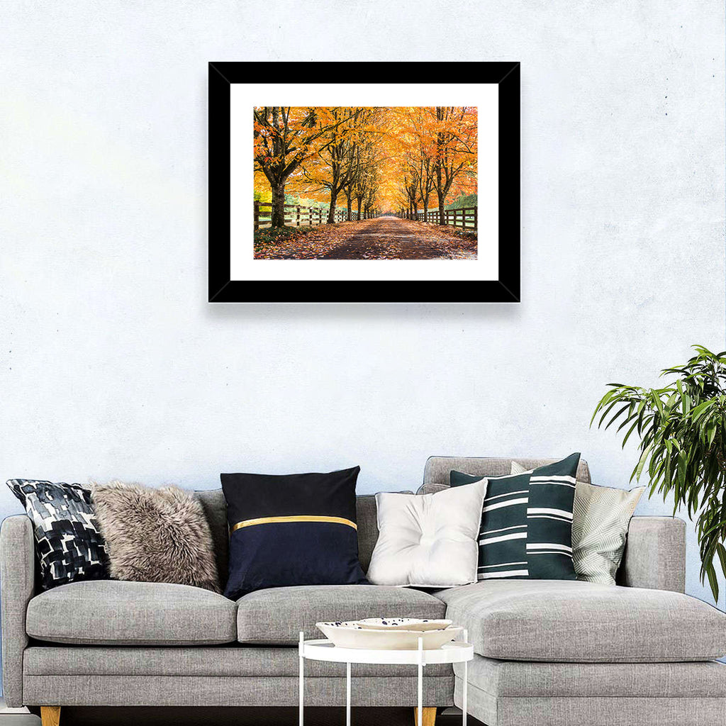 Maple Lane in Autumn Wall Art