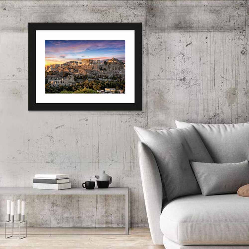 Parthenon at Sunset Wall Art in a room, landscape