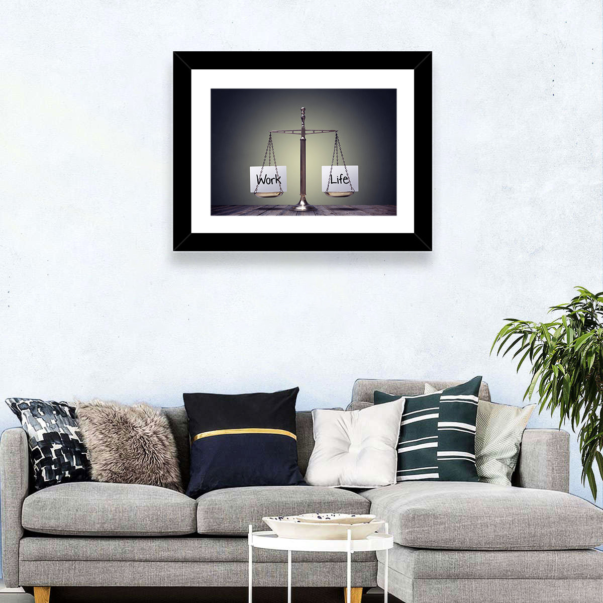 Metallic Scale: Work and Life Wall Art