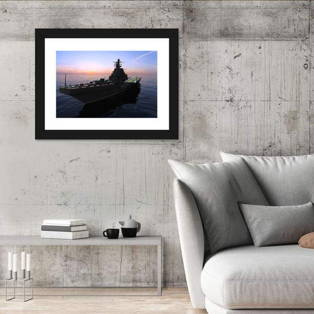 Aircraft Carrier 860 at Dusk Wall Art