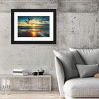 Sunlit Cloudscape Over Beach Wall Art