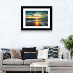 Sunlit Cloudscape Over Beach Wall Art