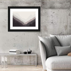 Foggy Forest Illustration Wall Art