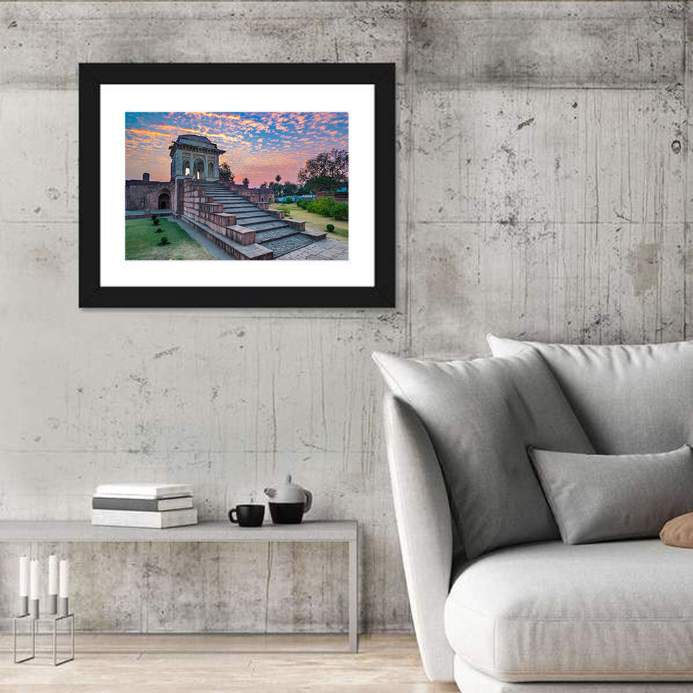 Jahaz Mahal Staircase at Sunset Wall Art
