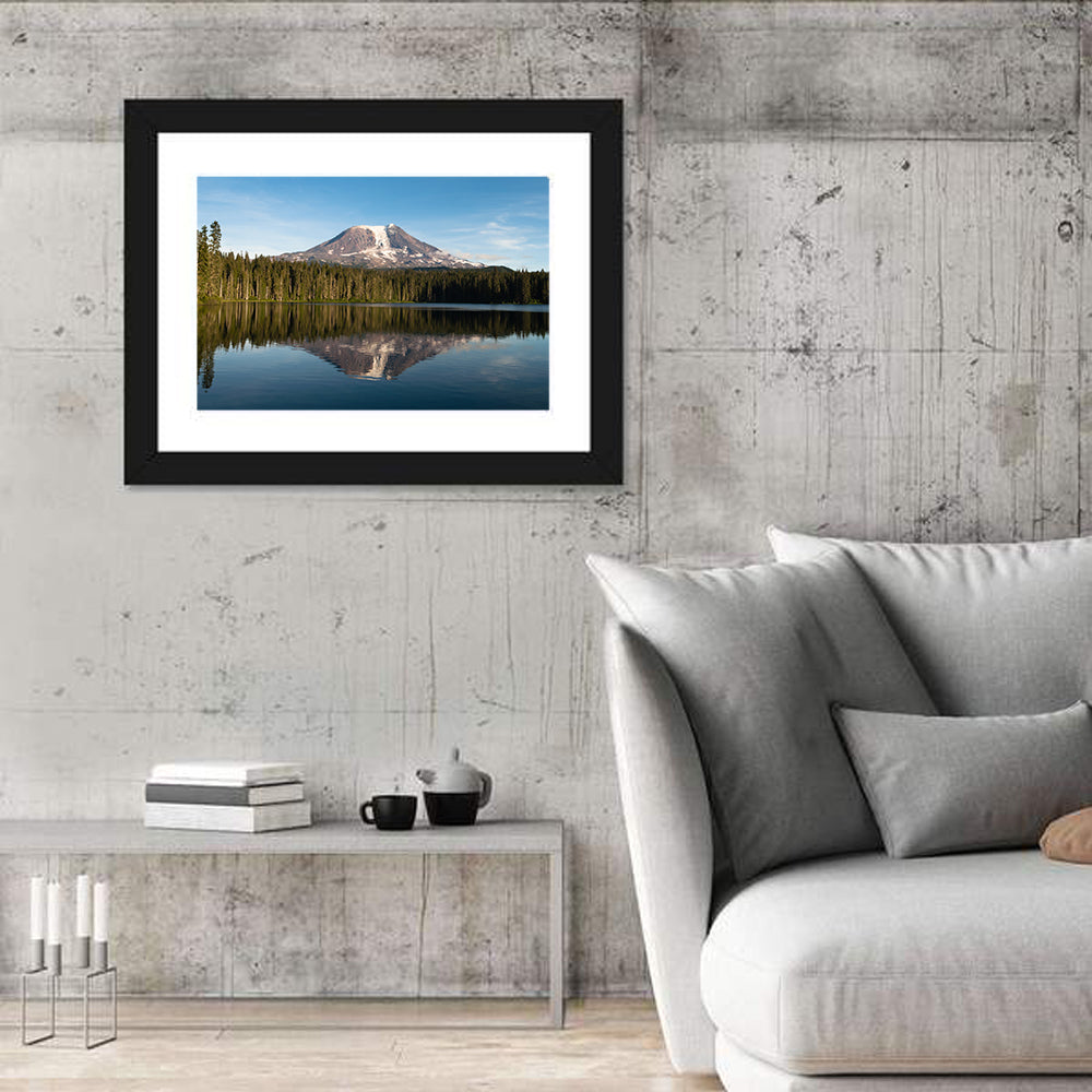 Takhlakh Lake Reflection Wall Art in a room, landscape