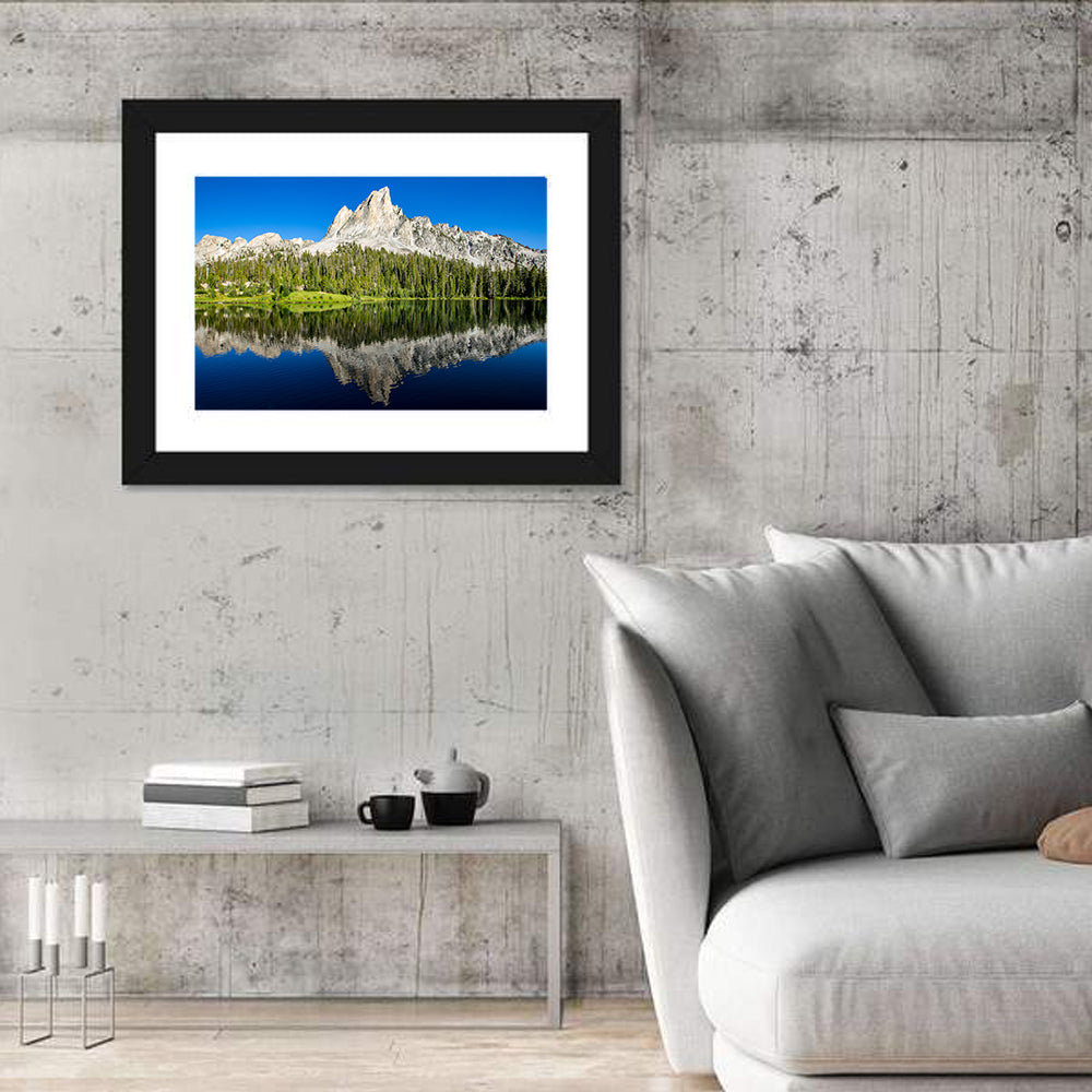 Sawtooth Peaks at Alice Lake Wall Art in a room, landscape