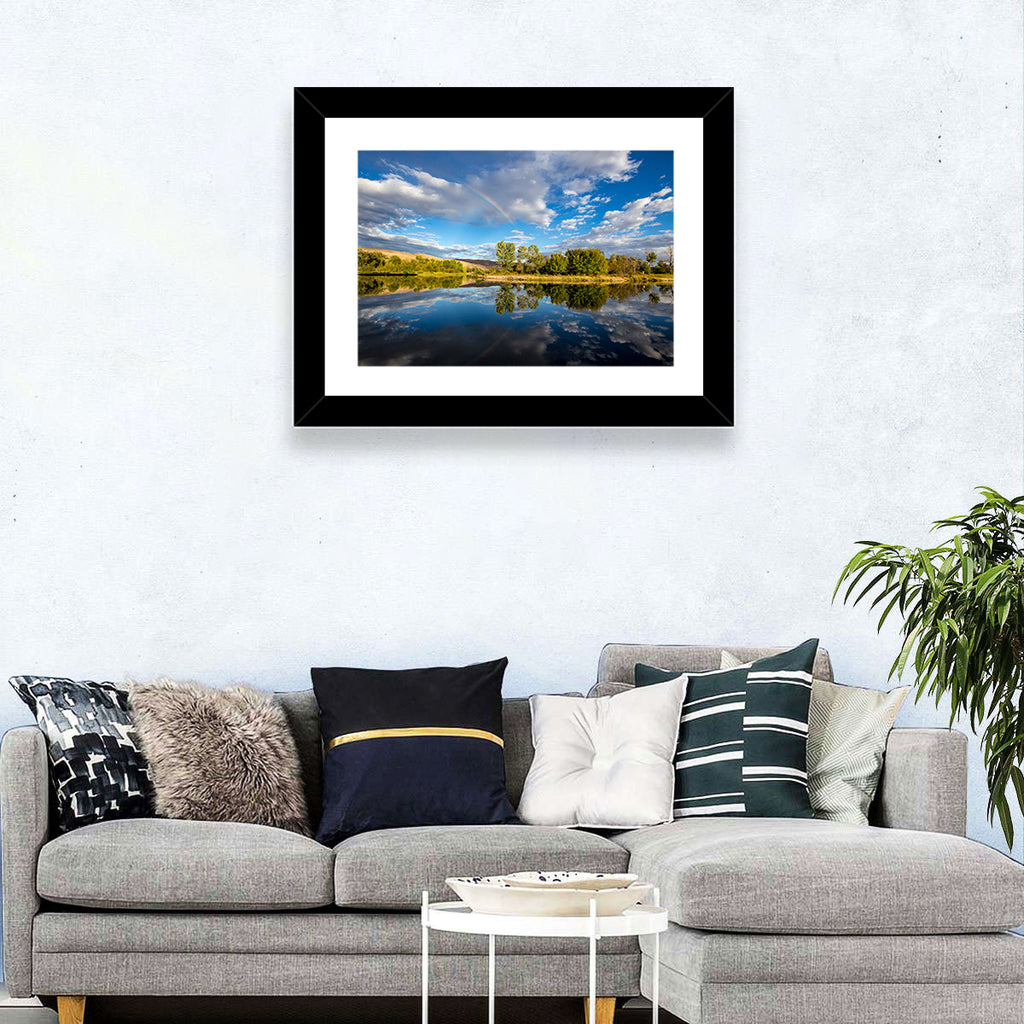 Boise River Rainbow Reflection Wall Art