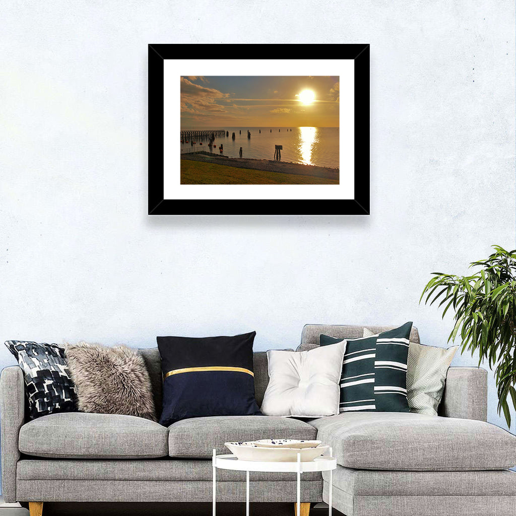 Lake Okeechobee Sunset Pier Wall Art