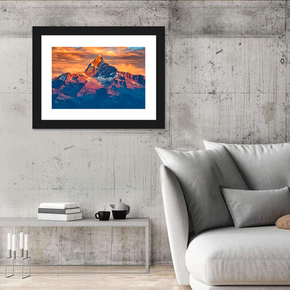 Machhapuchhre Sunrise Over Pokhara Wall Art