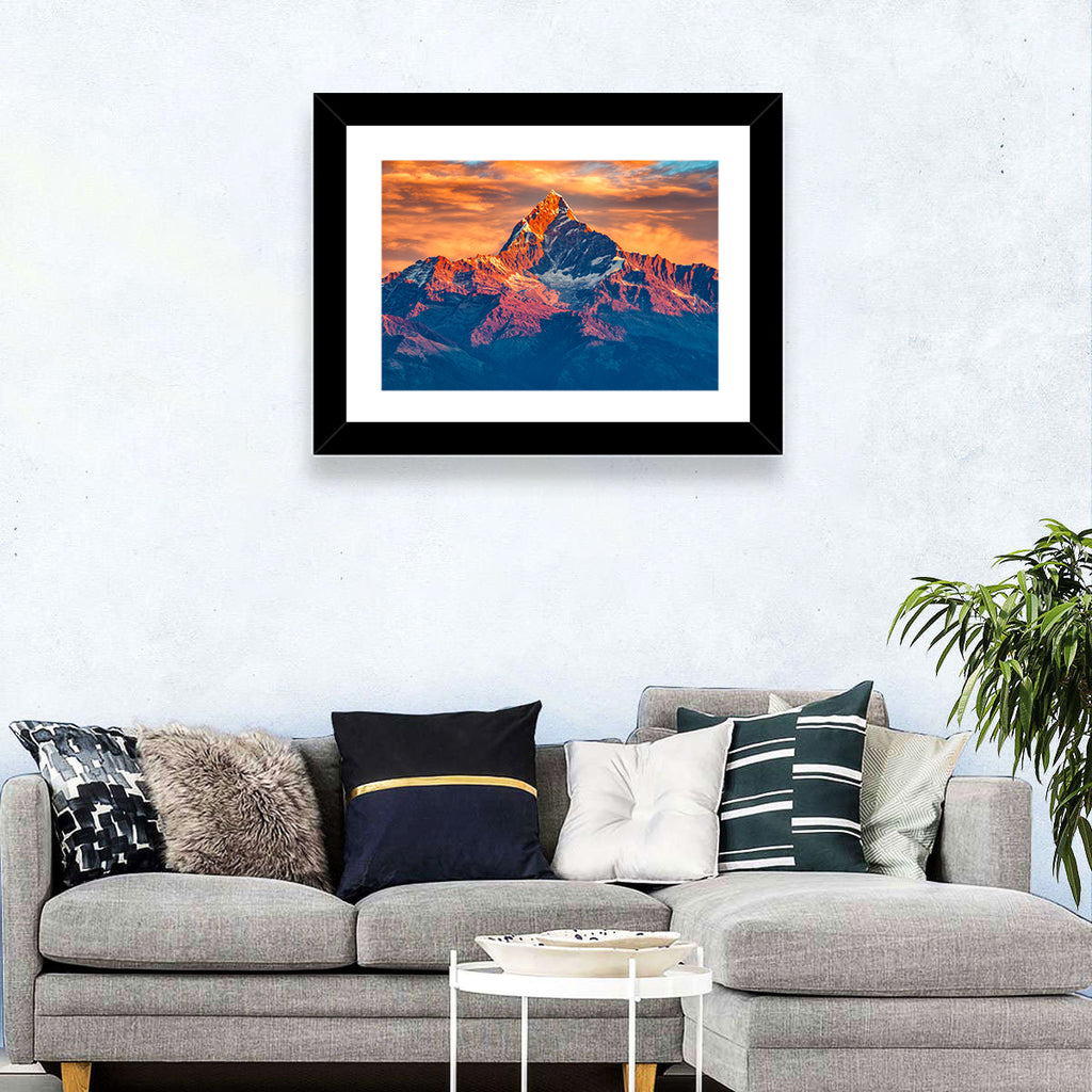 Machhapuchhre Sunrise Over Pokhara Wall Art