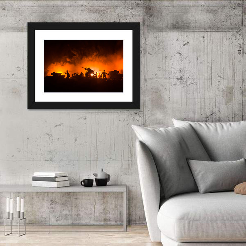 Active War Field Scene Wall Art