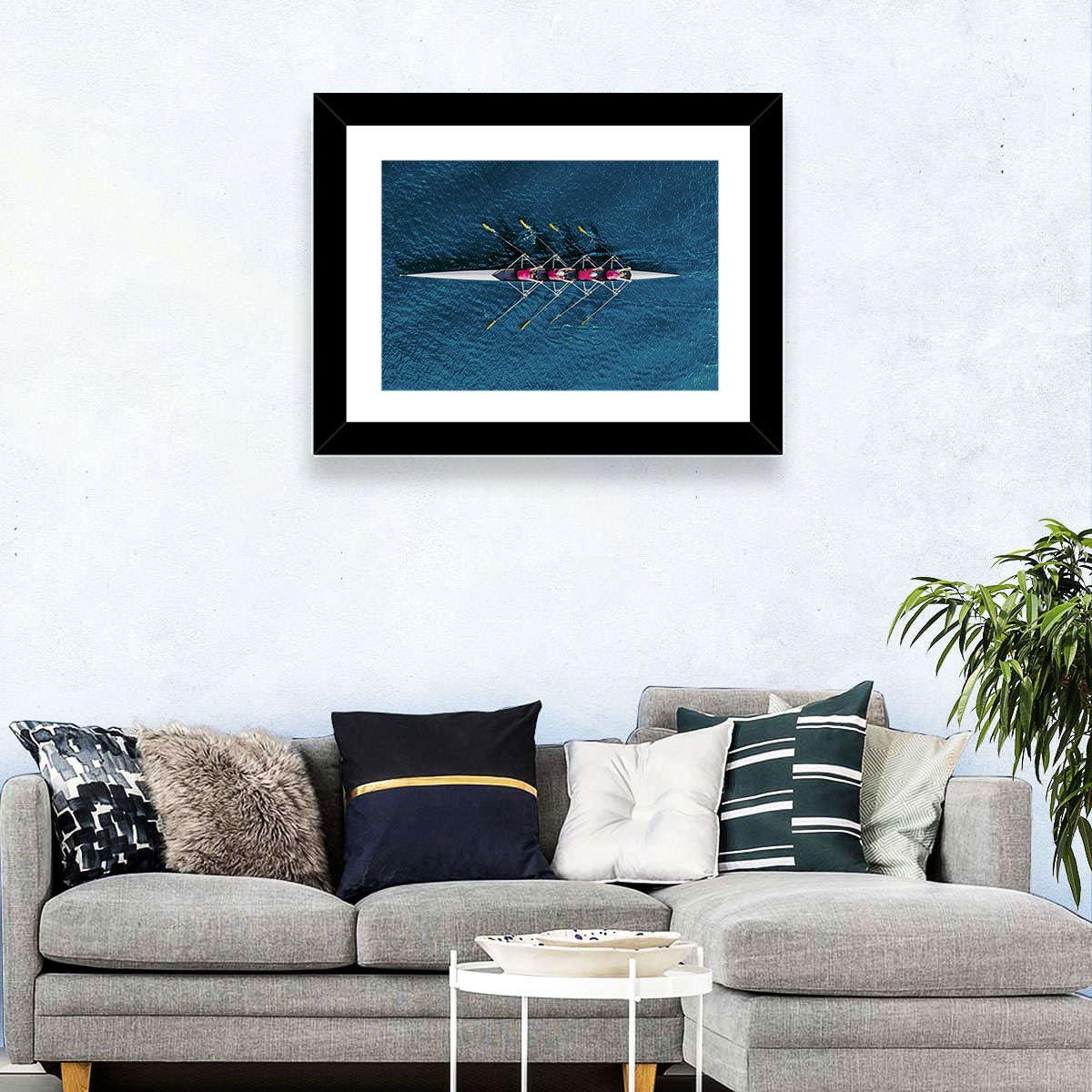 Four Rowers in Pink Shirts Wall Art