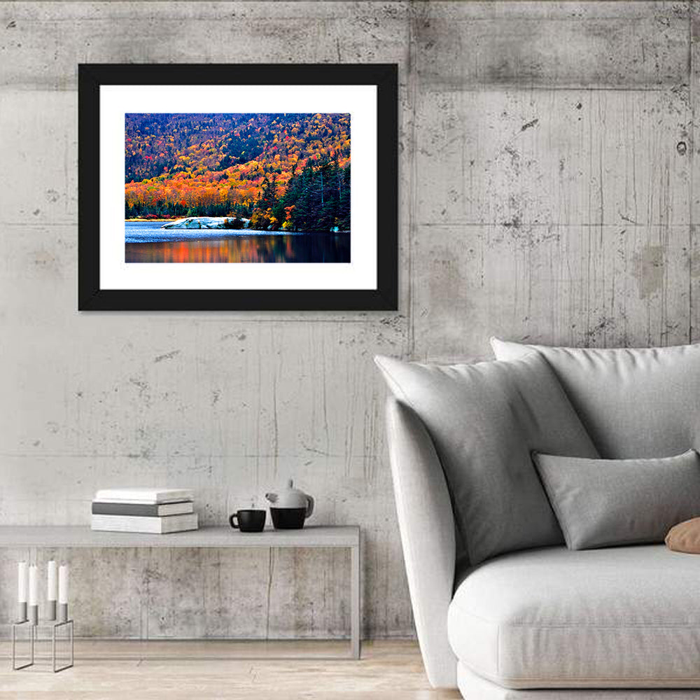 New Hampshire Fall Foliage Wall Art in a room, landscape