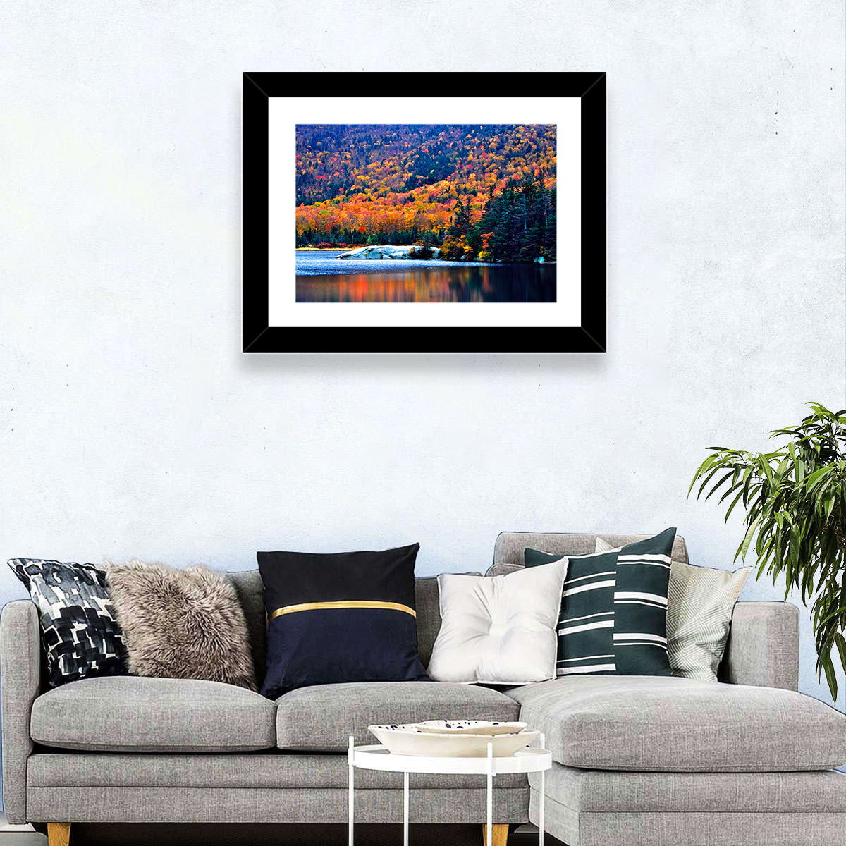 New Hampshire Fall Foliage Wall Art in a room, landscape