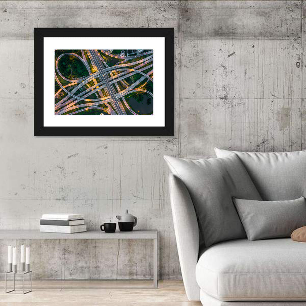 Expressway Junction at Dusk Wall Art