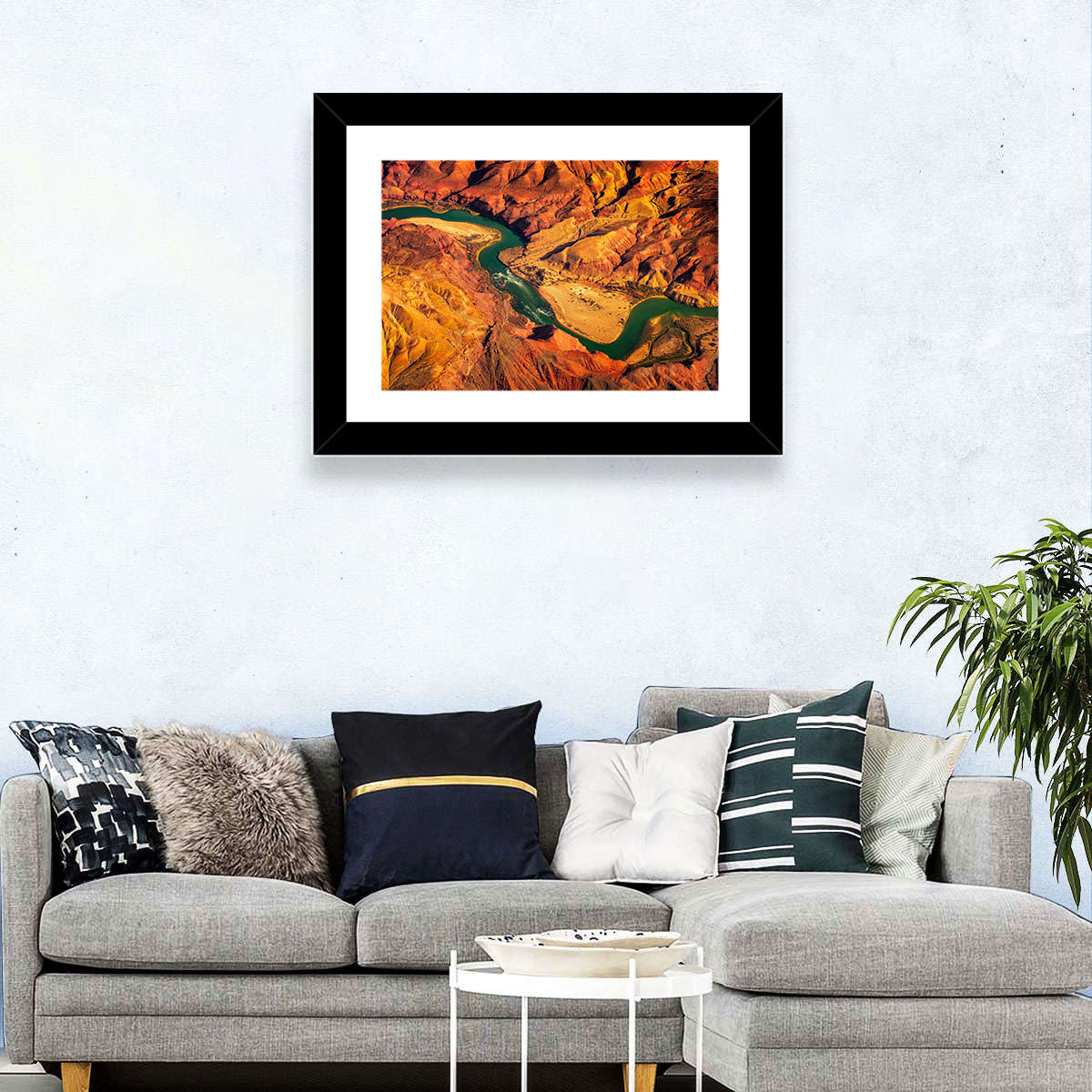 Aerial Colorado River Canyon Wall Art in a room, landscape