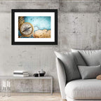 Vintage Compass Over Atlantic Map Wall Art