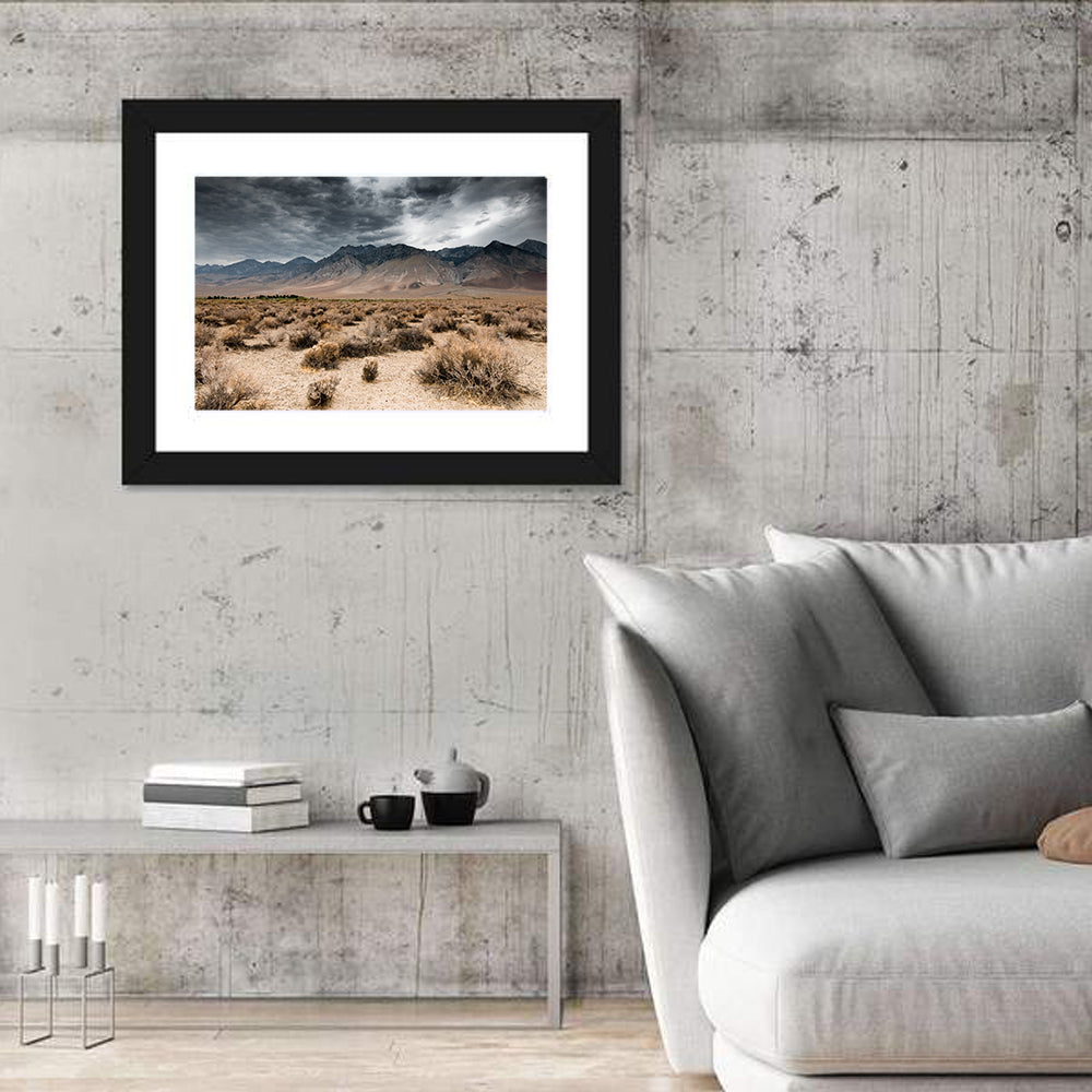 Storm Over Death Valley Wall Art in a room, landscape