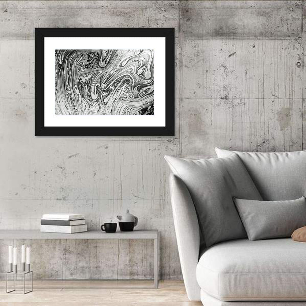 Ink Swirl Monochrome Abstract Wall Art