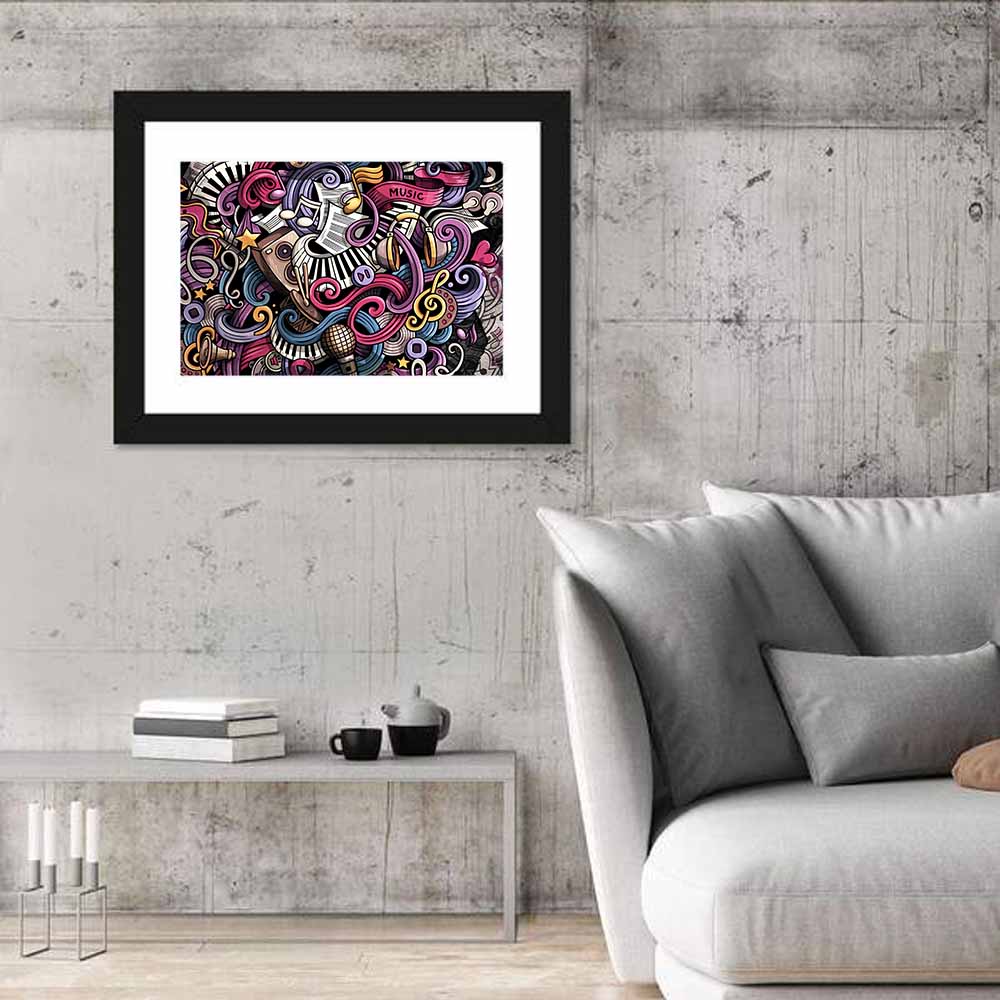 Music Doodle Illustration Wall Art