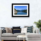Cliffside Mountain Lake Reflection Wall Art