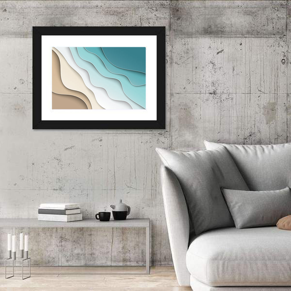 Aerial Beach Layers Wall Art in a room, landscape