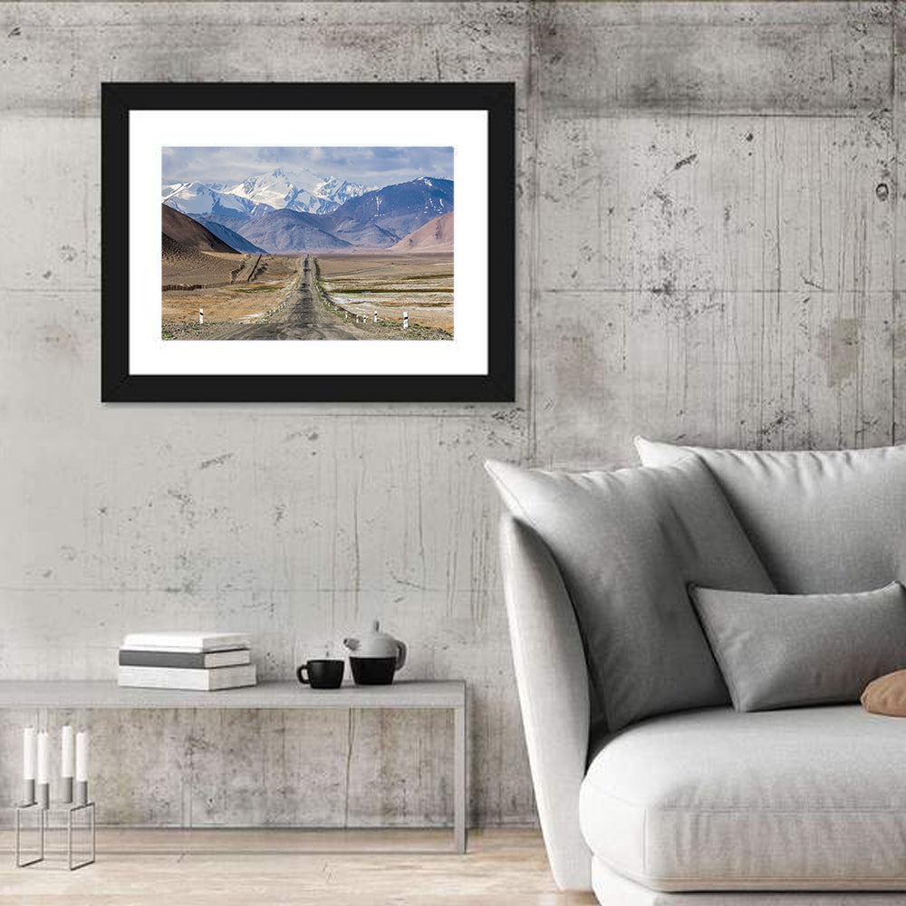 Pamir Mountain Road Wall Art in a room, landscape