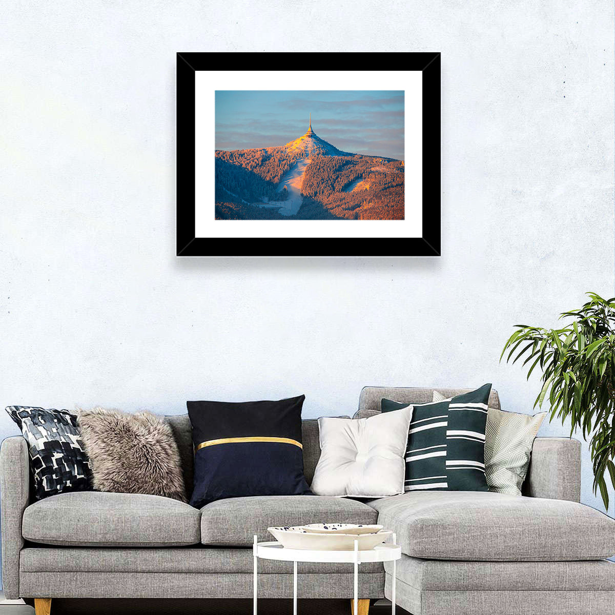 Ještěd Summit at Golden Hour Wall Art