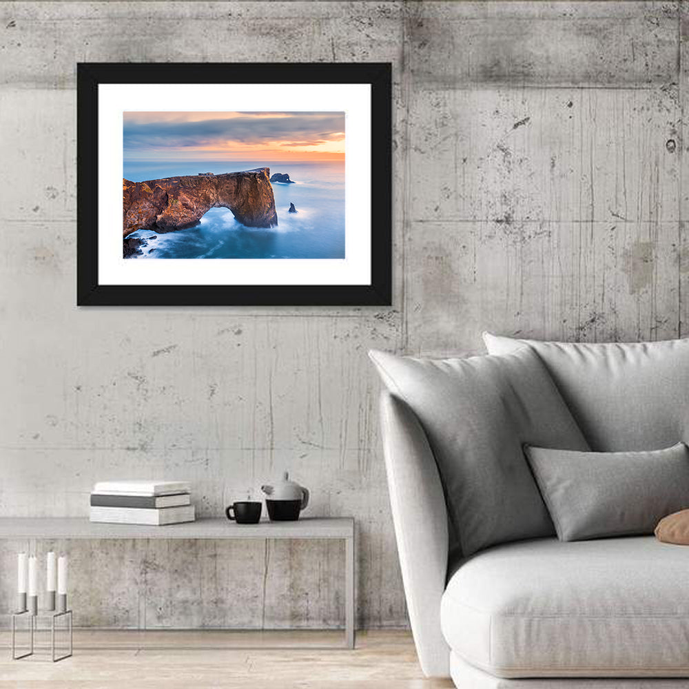 Dyrhólaey Sea Arch at Sunset Wall Art