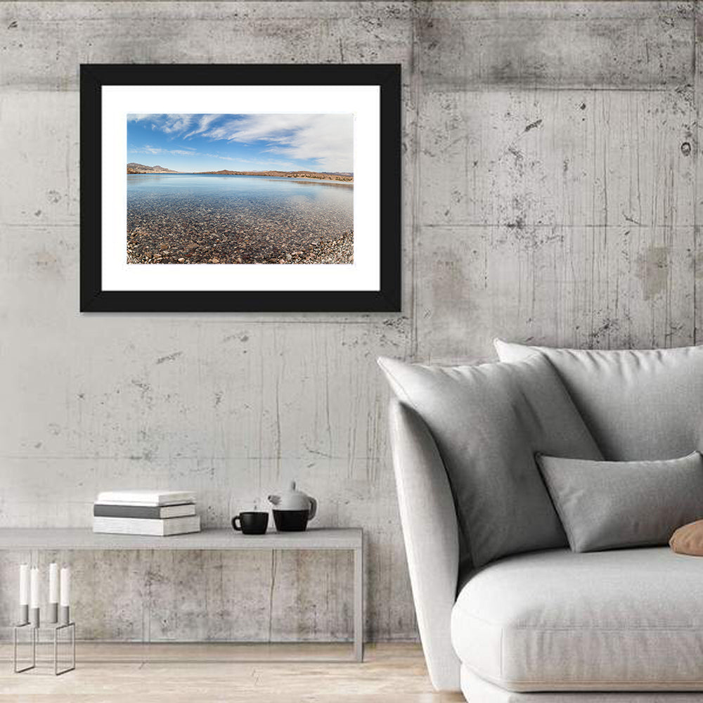 Lake Mohave Shoreline Wall Art in a room, landscape