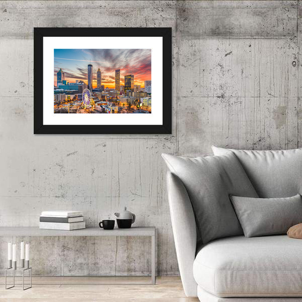 Atlanta Skyline with Skyview Wheel Wall Art